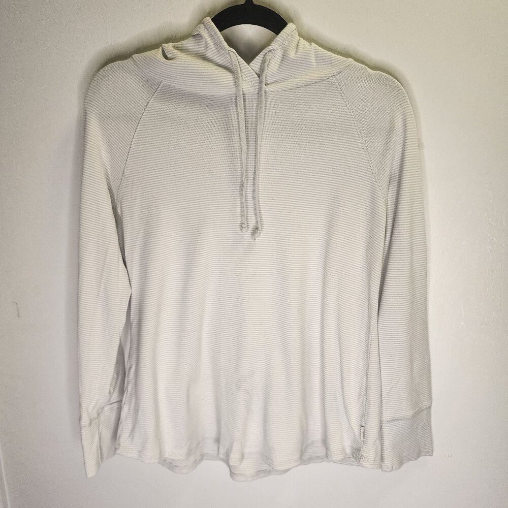 Eddie Bauer Striped Pullover - White and Gray, Size XL